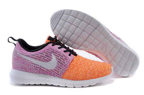 Womens Nike Flyknit Roshe Run Purple Orange White Online